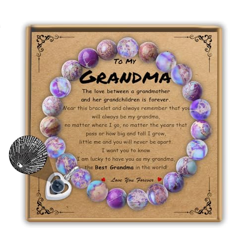 SERENEY Grandma Christmas Gifts as Nana Gifts from Grandkids, Grandma Bracelet as Grandma Birthday Gifts from Granddaughter, I Love You Bracelet as Nana Jewelry Gift for Grandmother from Grandchildren