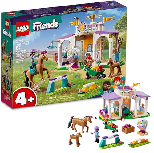 LEGO Friends Horse Training 41746 Toddler Building Toy, Great Birthday Gift for Ages 4+ with 2 Mini-Dolls, Stable, 2 Horse Characters and Animal Care Accessories