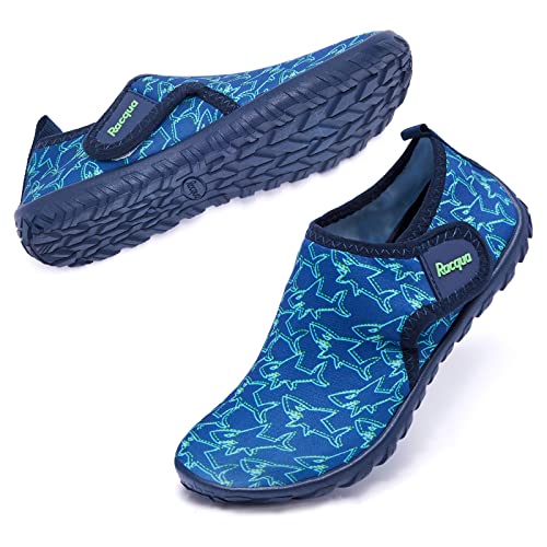 Racqua Boys Water Shoes Kids Swim Pool Lightweight Quick Dry Beach Sport Shoes Barefoot Walking Boating Surfing Aqua Shoes Little Kid Shark 1