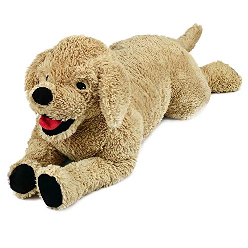 LotFancy Dog Stuffed Animals, 26'' Cuddly Golden Retriever Stuffed Animals, Dog Plush Toy, Large Stuffed Dog, Gifts for Kids, Pets on Birthday Party Favors Thanksgiving Xmas, Beige