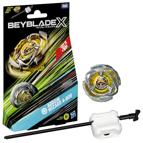 BEYBLADE X Arrow Wizard 4-80B Starter Pack Set with Stamina Type Right-Spinning Top and Launcher; Battling Top Toys for 8 Year Old Boys and Girls