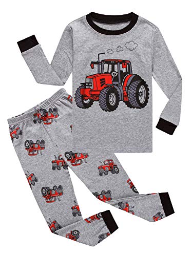 Family Feeling Tractor Little Boys Long Sleeve Pajama Sets for Child Cotton Pyjamas Toddler Kids Pjs Size 3T