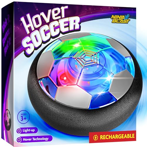 Hover Soccer Ball for Kids - Boy Birthday Gifts - Indoor Toy Games Gift for Boys Age 6, 7, 8, 9, 10, 11, 12 Year Old - Light-Up Toys Game for Kid - 6-8, 8-12 - Gifts for 8 Year Old Boy (Single)