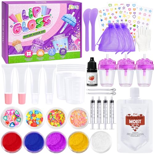 Lip Gloss Making Kit, JCOOS 41PCS Kids Lip Gloss for Girls lip Gloss Kit, Fun Diy Lip Gloss Making Kit Lip Gloss Making Supplies for Beginner, Lip Gloss Set Teen Girl Gifts Trendy Stuff Gifts for Kids