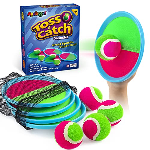 Ayeboovi Toss and Catch Ball Game Outdoor Toys for Kids Games Beach Toys Pool Toys Outdoor Yard Games for 3 4 5 6 7 8 9 10 Year Old Boys Girls Stocking Stuffers Birthday Gifts (Upgraded)