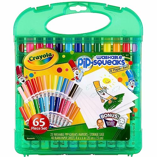 Crayola Pip Squeaks Marker Set (65ct), Mini Washable Markers for Kids, Markers for Coloring Books, Kids Travel Activity, Holiday Gift, 4+