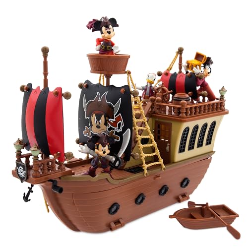 Disney Store Official Mickey Mouse and Friends Pirate Ship Play Set, Pirates of The Caribbean Theme, Mickey Mouse Toys for Toddlers and Kids, Interactive Pirate Toys for Kids 3-5