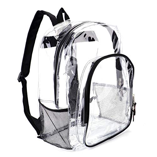 JOMPARO Clear Backpack Heavy Duty Clear Backpacks for School Transparent See Through Backpack Clear Bookbag for Boys Girls Adults