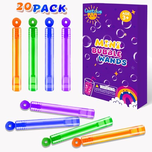 Leetous Halloween Bubbles Party Favors Supplies for Kids, 20 Pack Mini Pocket Bubble Wand Toys for Toddlers, Small Carnival Pinata Birthday Classroom Wedding Camping Favors Treats Gifts for Boys Girls