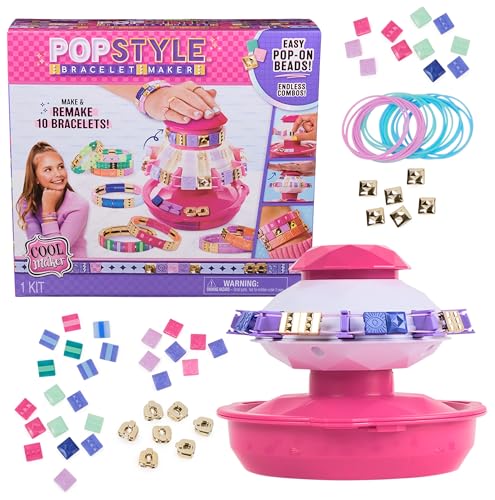 Cool Maker PopStyle Bracelet Maker, 170 Beads for Bracelets, Make & Remake 10 Bracelets, Bracelet Making Kit, Arts & Crafts Christmas Gifts for Kids