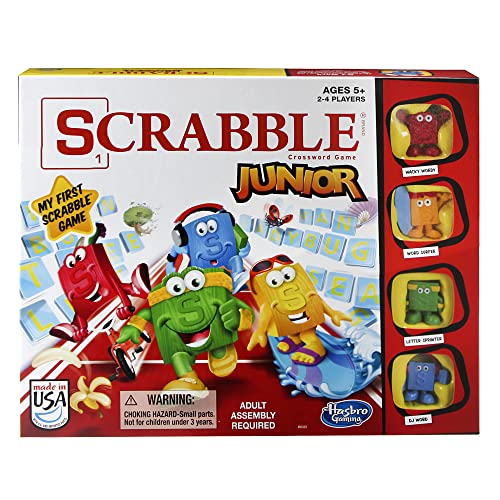 Hasbro Gaming Scrabble Junior Board Game | 2-4 Players | Family Educational Word Games for Kids | Back to School Gifts for Classroom | Ages 5+