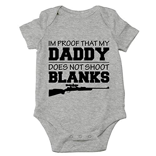 CBTwear I'm Proof That My Daddy Does Not Shot Blanks Baby Bodysuit Boy Girl Adorable Romper Clothing (Newborn, Heather Grey)