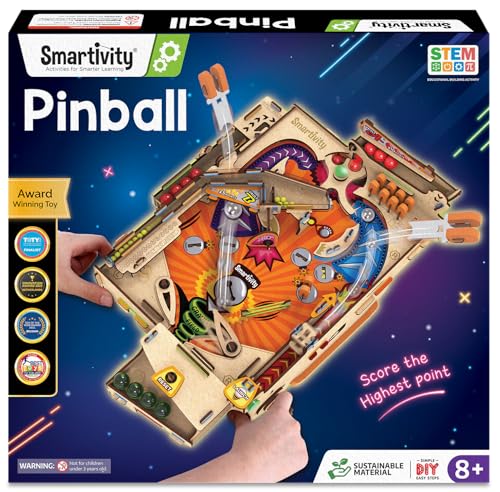 Smartivity DIY Pinball Machine Toy for Kids Ages 8-14 Years Old | Global Award Winning Arcade Game Ideas for Boys & Girls| STEM Toy for 8,9,10,11,12,13,14I Wooden Engineering Game