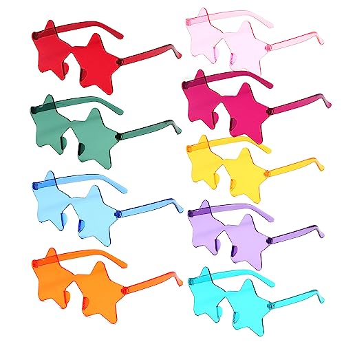 MIUSKATL 9 Pack Star Kids Sunglasses, Rimless Sunglasses Party Favors, Colorful Sunglasses for Women, Girls, Boys, Unisex Party Glasses Party Supplies for Birthday, Beach, Pool, Outdoors