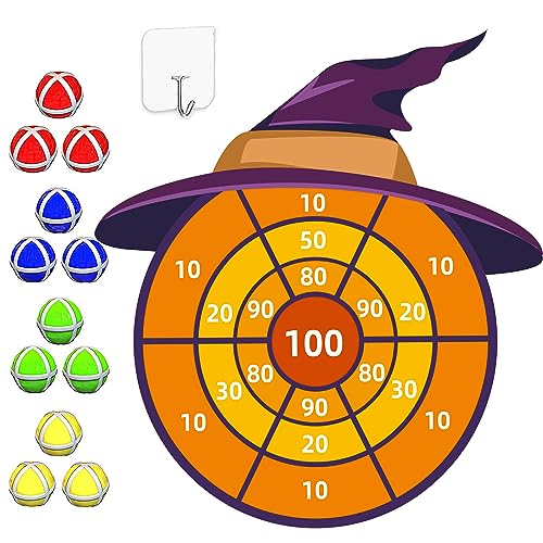 30” Halloween Decorations Witch Hat Party Favor, Large Halloween Toys Kids Dart Board Game, Halloween Party Supplies Indoor Outdoor Decor, Stocking Stuffers Christmas Birthday Gifts for Boys Girls