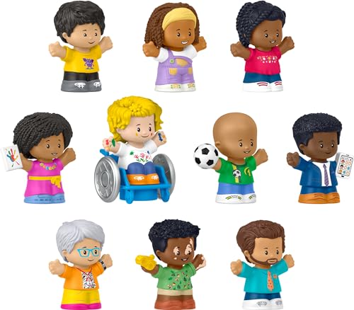 Fisher-Price Little People Toddler Toys Classroom Figures 10-Piece Set for Preschool Pretend Play for Kids Ages 1+ Years