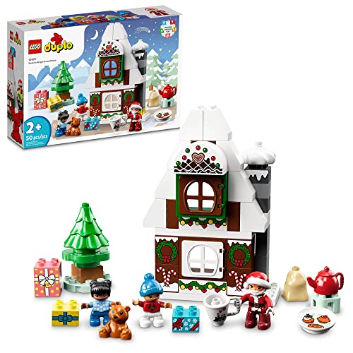 LEGO DUPLO Santa's Gingerbread House Building Set, Christmas Toy for 2 Year Old Boys and Girls, Includes Santa Claus Figure, Stocking Filler Idea, Great Gift for Toddlers, 10976