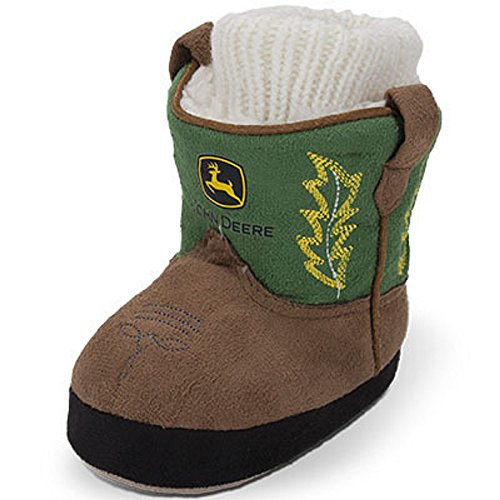 John Deere Baby Boys' Infant Slippers, Green, XS(3/4)