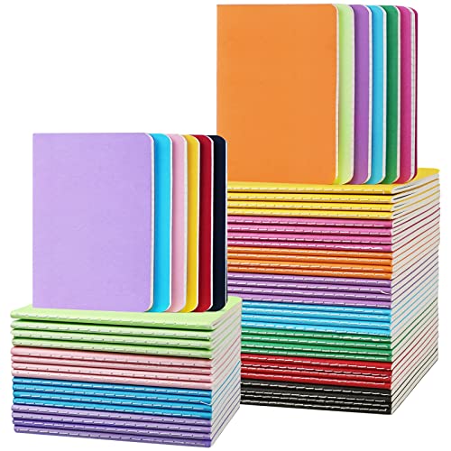 Gwybkq Small Lined Notepads Bulk 60 Pack Mini Journal Pocket Notebooks Set Colorful Cover Notebooks for Kids 3.5 x 5.5 Inches, 30 Sheets/60 Pages