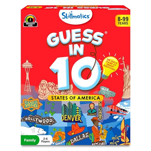 Skillmatics Card Game - Guess in 10 States of America, Stocking Stuffers, Geography and History, Educational Travel Toys for Boys & Girls, Gifts for Kids Ages 8, 9, 10 and Up