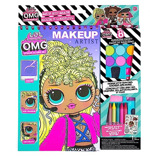 Horizon Group USA LOL OMG Make-Up Artist Magazine DIY Craft Kit, Design with Crayons, Stickers & More.Create Fashionable Looks Using Over 130 Stencil Designs & 200 Stickers