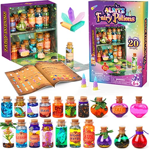 Alritz Fairy Potions Kit - Magic Mix Kit 20 Bottles, Christmas Gifts Decorations Ornaments Garden Crafts Birthday Gifts Toys for Girls and Boys 6 7 8 9 10+Years Old Families Party Indoor Outdoor